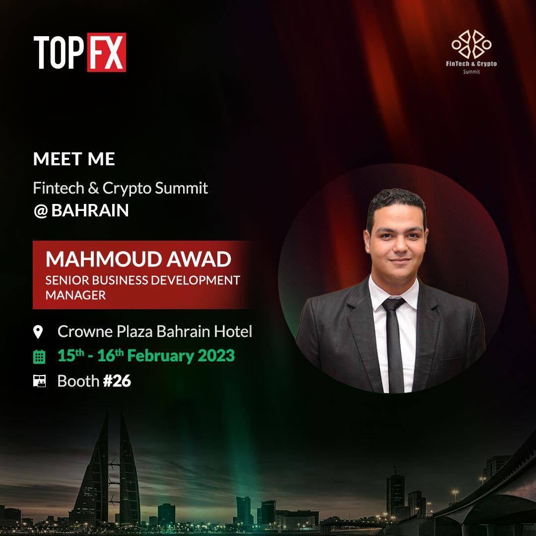 TopFx banner for the Fintech and Crypto Summit Bahrain